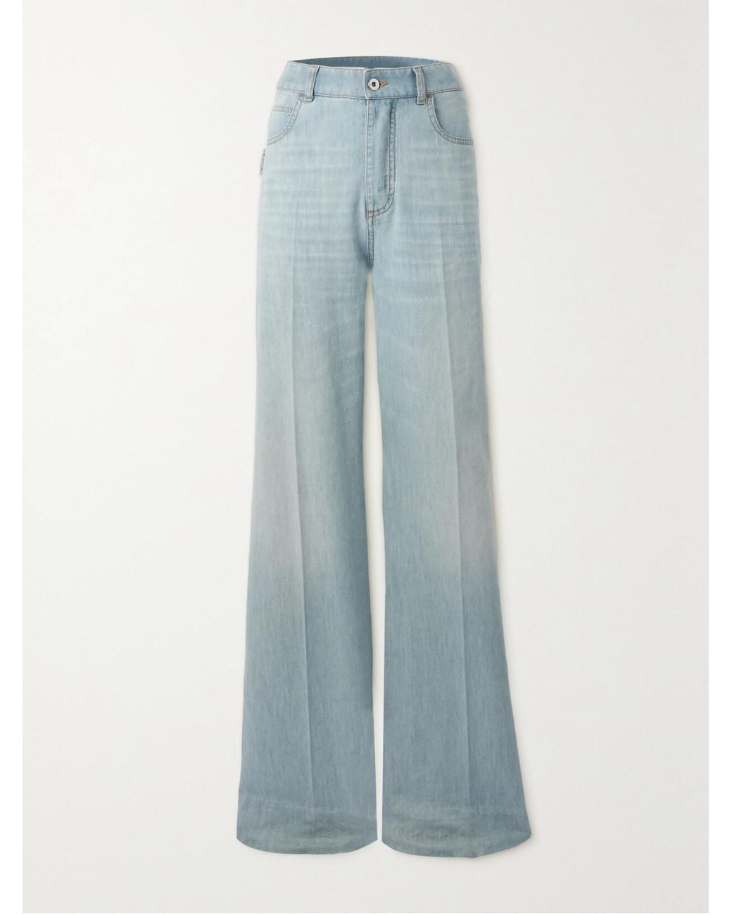Bottega Veneta Blue High-Rise Wide-Leg Jeans