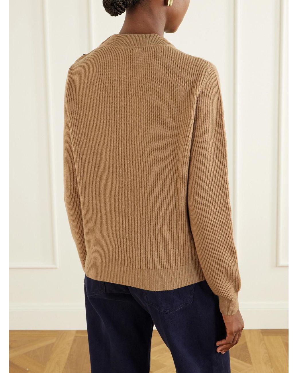 Blazé Milano Natural Racka Ribbed Wool And Cashmere-Blend Sweater