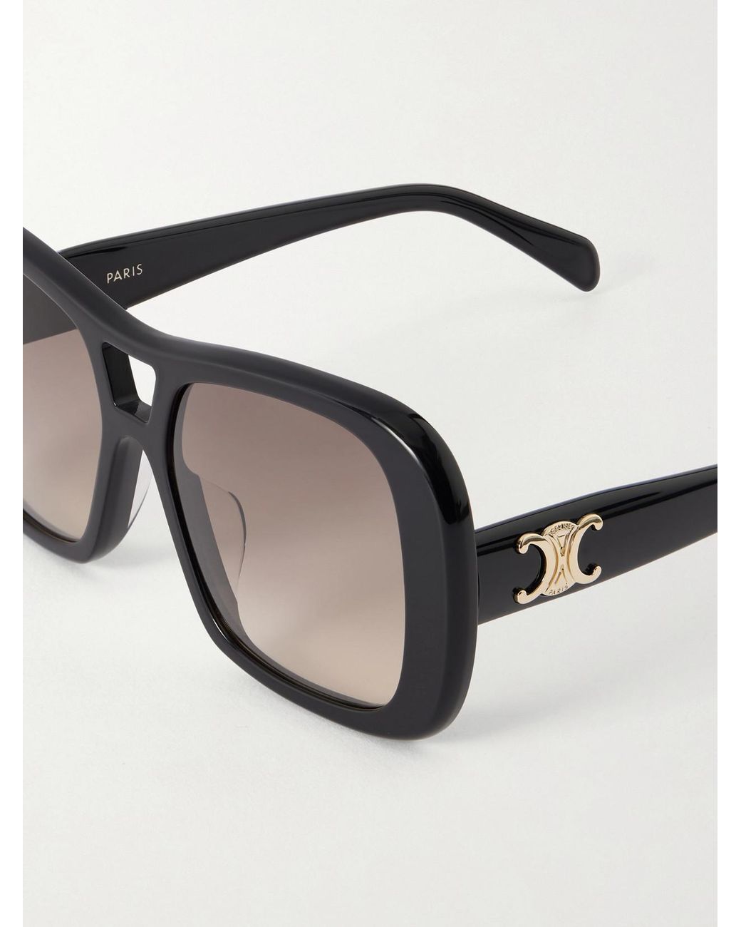 Céline Black Aviator-Style Acetate Sunglasses