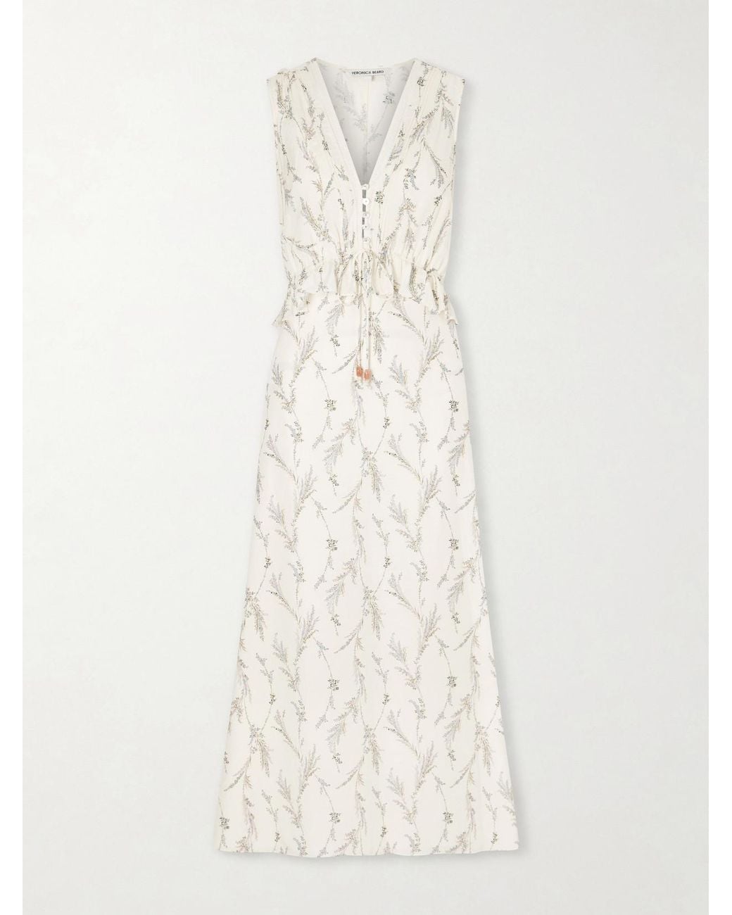 Veronica Beard White Dominik Floral-Print Cotton And Silk-Blend Maxi Dress