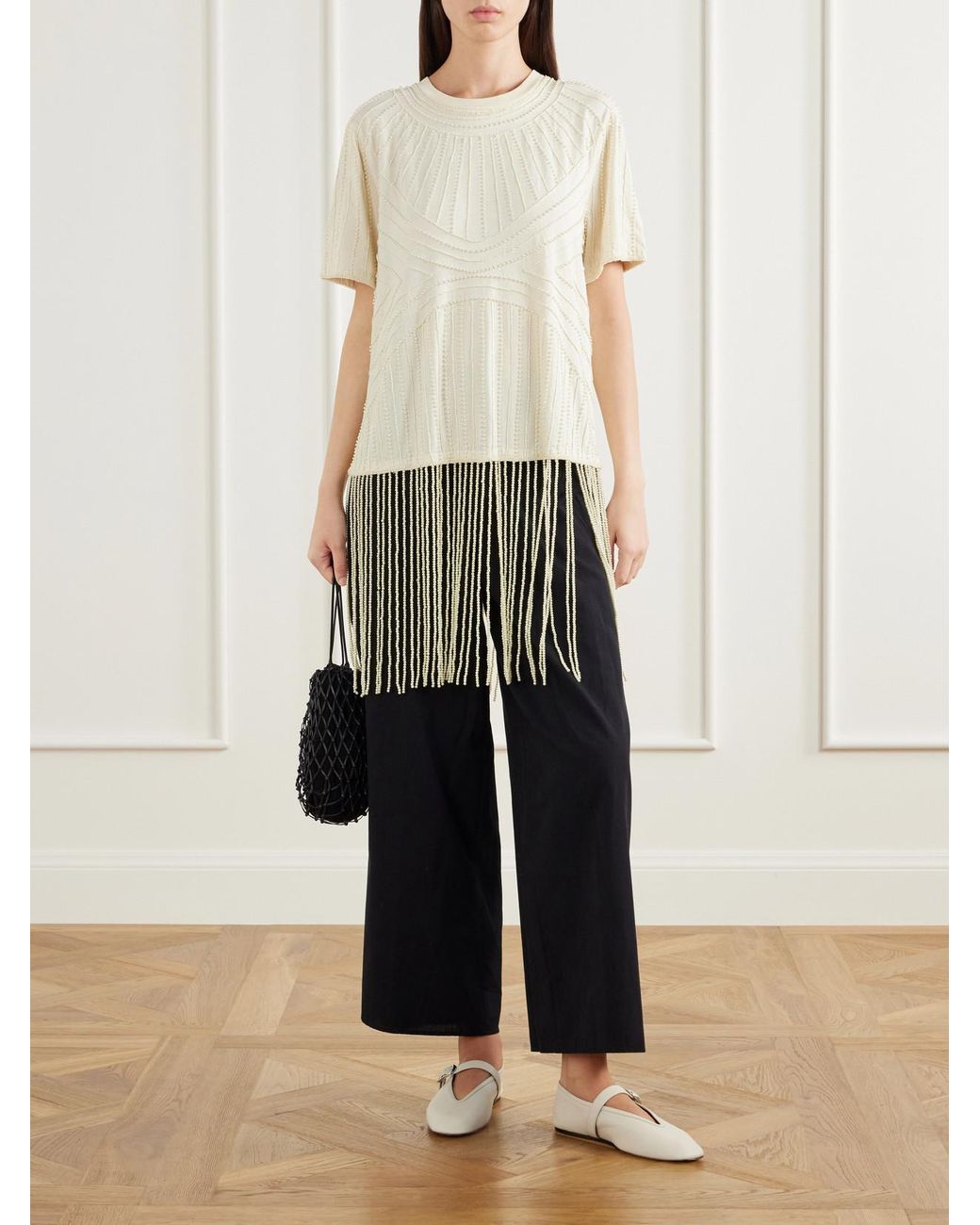 Sea Natural Carlotta Embellished Cotton Blouse