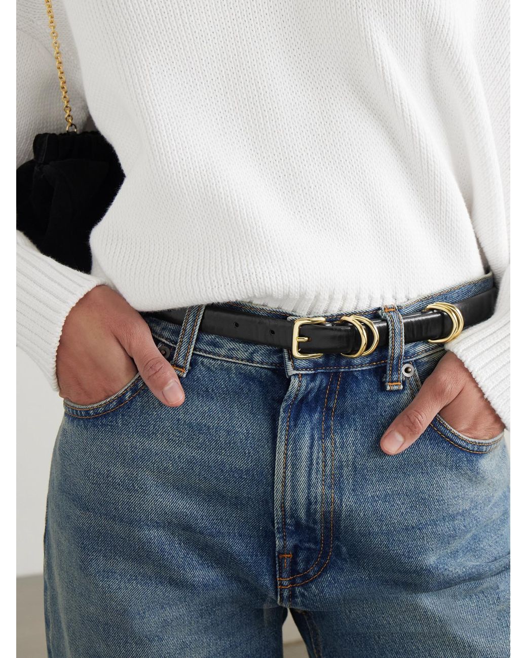 DEHANCHE Black Constance Leather Belt