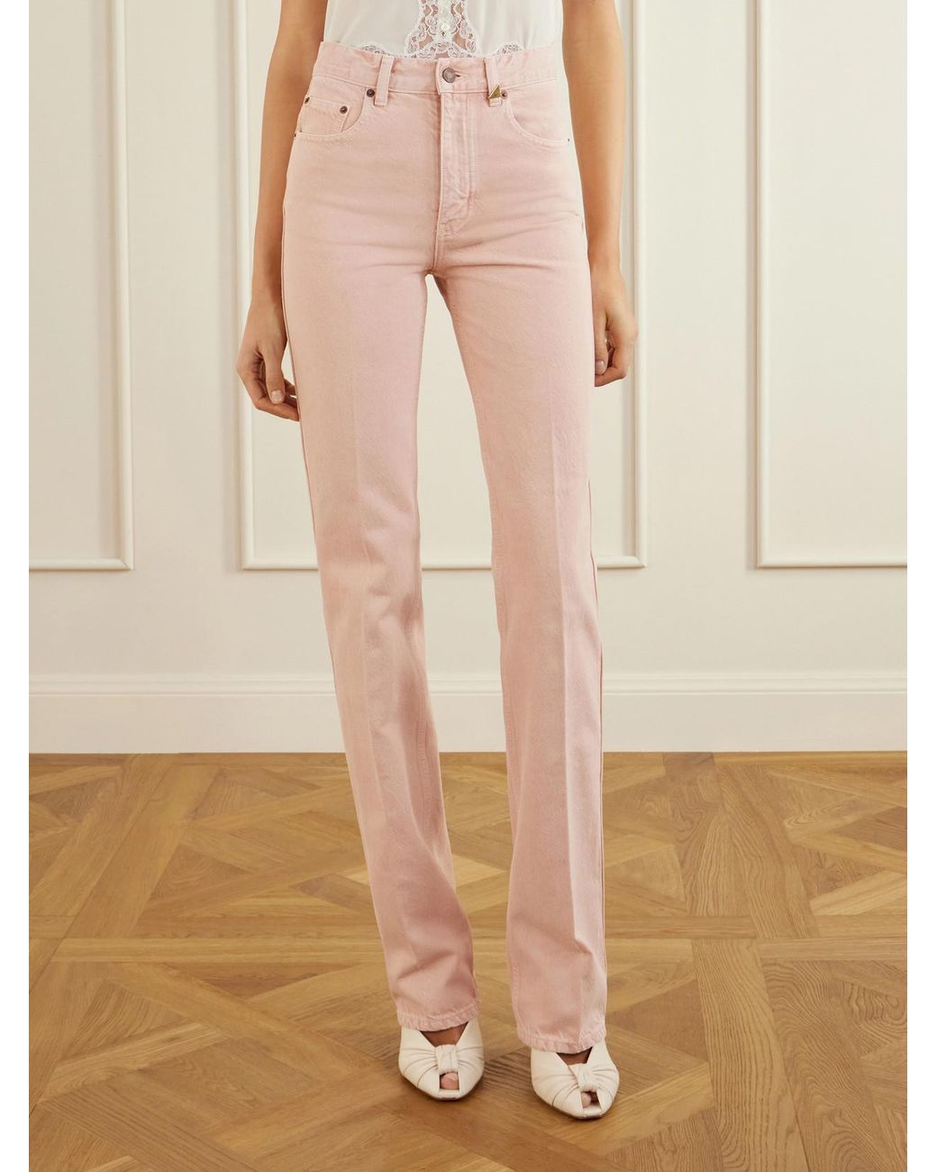 Chloé Natural High-Rise Slim-Leg Jeans