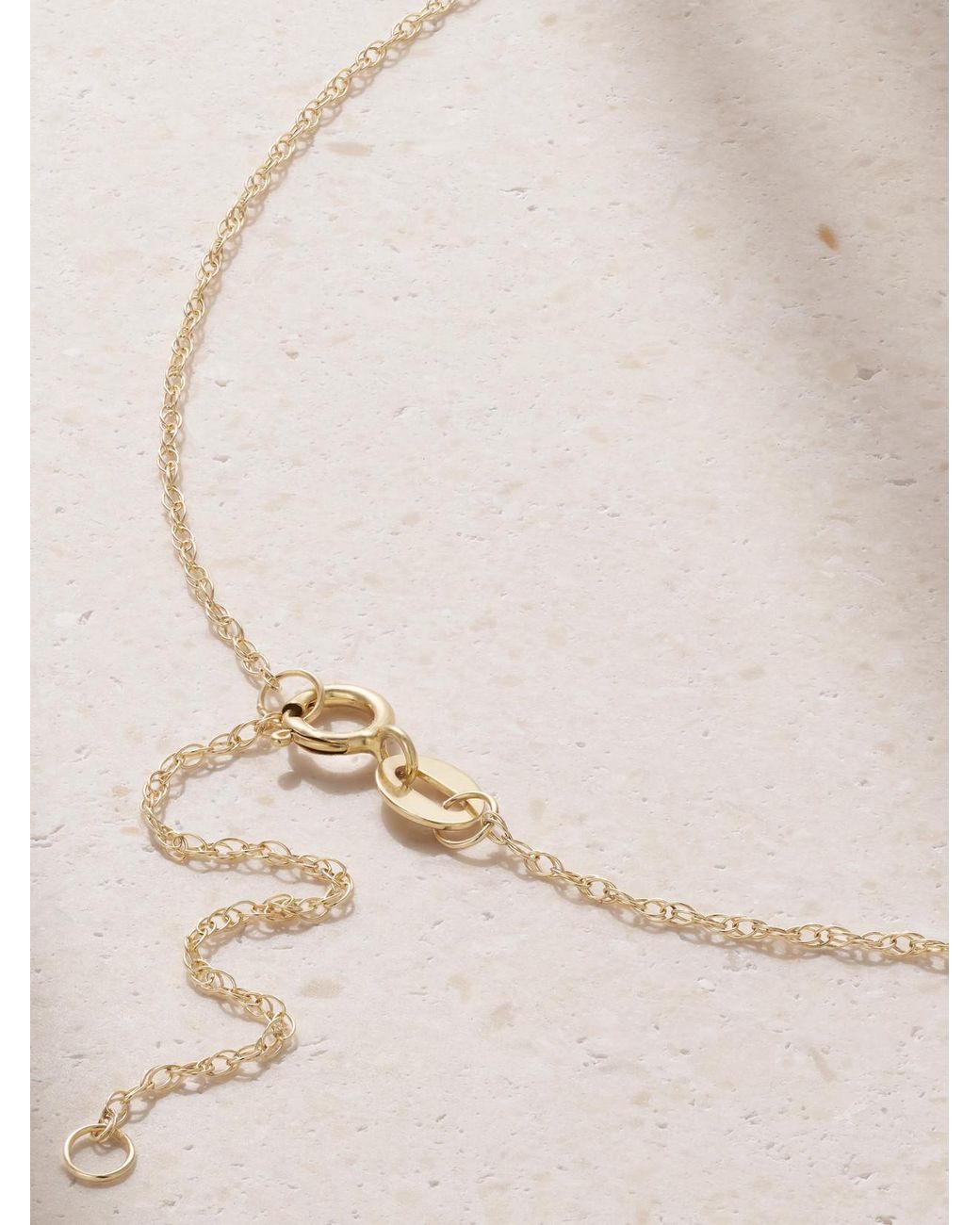 STONE AND STRAND Natural Initial 9-Karat Diamond Necklace