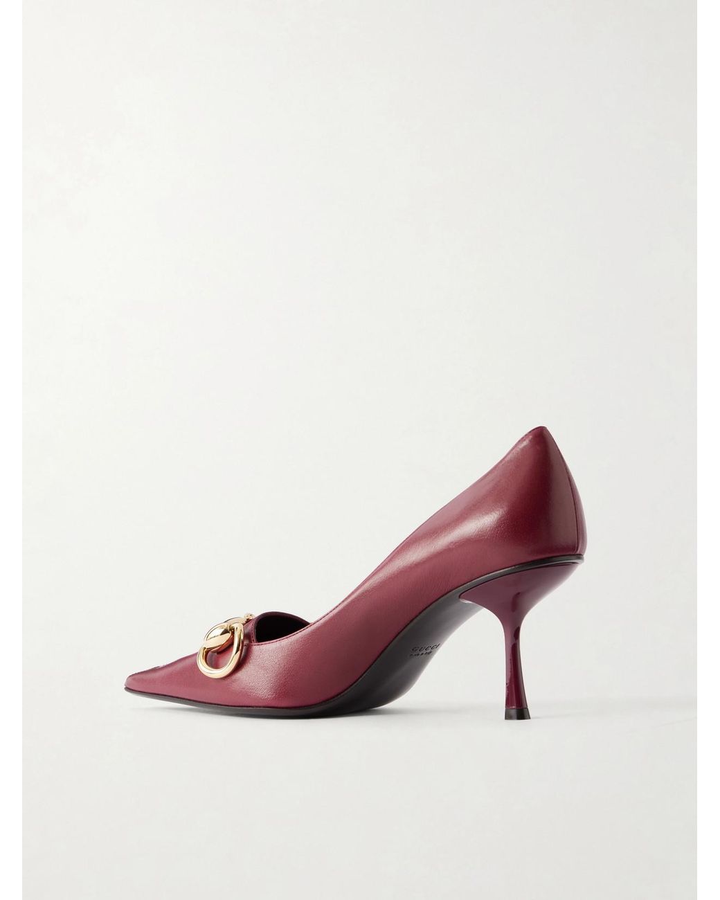 Gucci Pink Boulevard Horsebit-Embellished Leather Pumps
