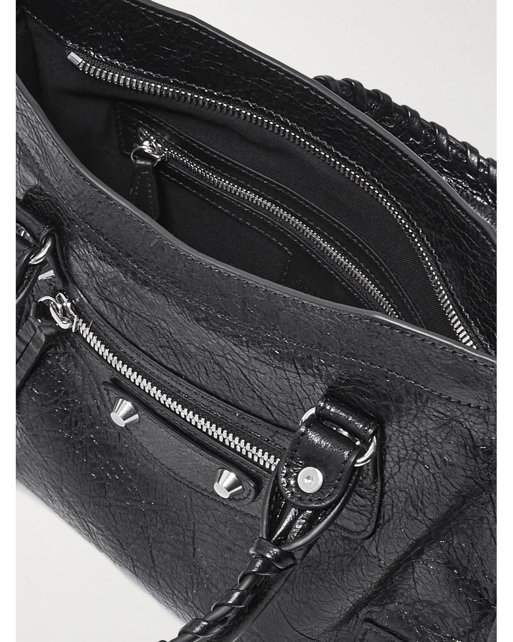 Balenciaga Black Le City Medium Textured-Leather Tote