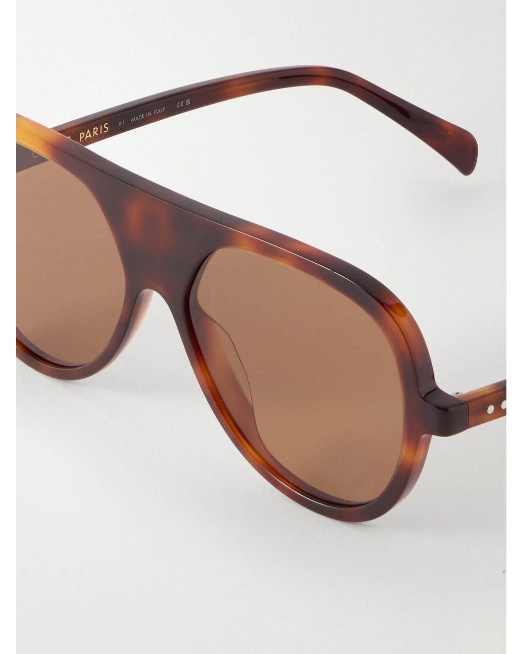 Céline Multicolor Thin Pilot Aviator-Style Acetate Sunglasses