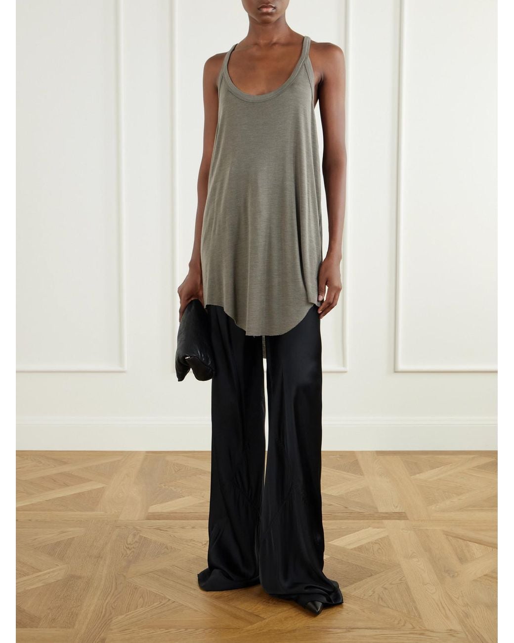Rick Owens Gray Gigi Wool And Silk-Blend Jersey Tank