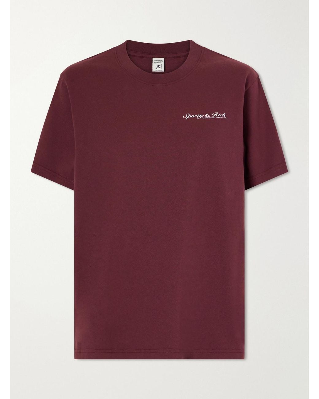 Sporty & Rich Red Syracuse Logo-Print Cotton-Jersey T-Shirt