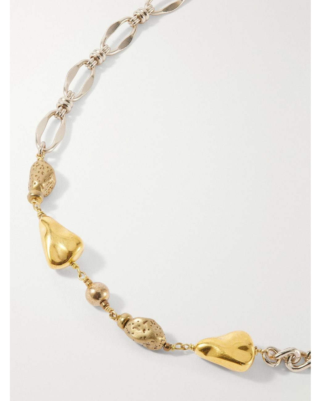 Dries Van Noten White Embellished-Tone Necklace