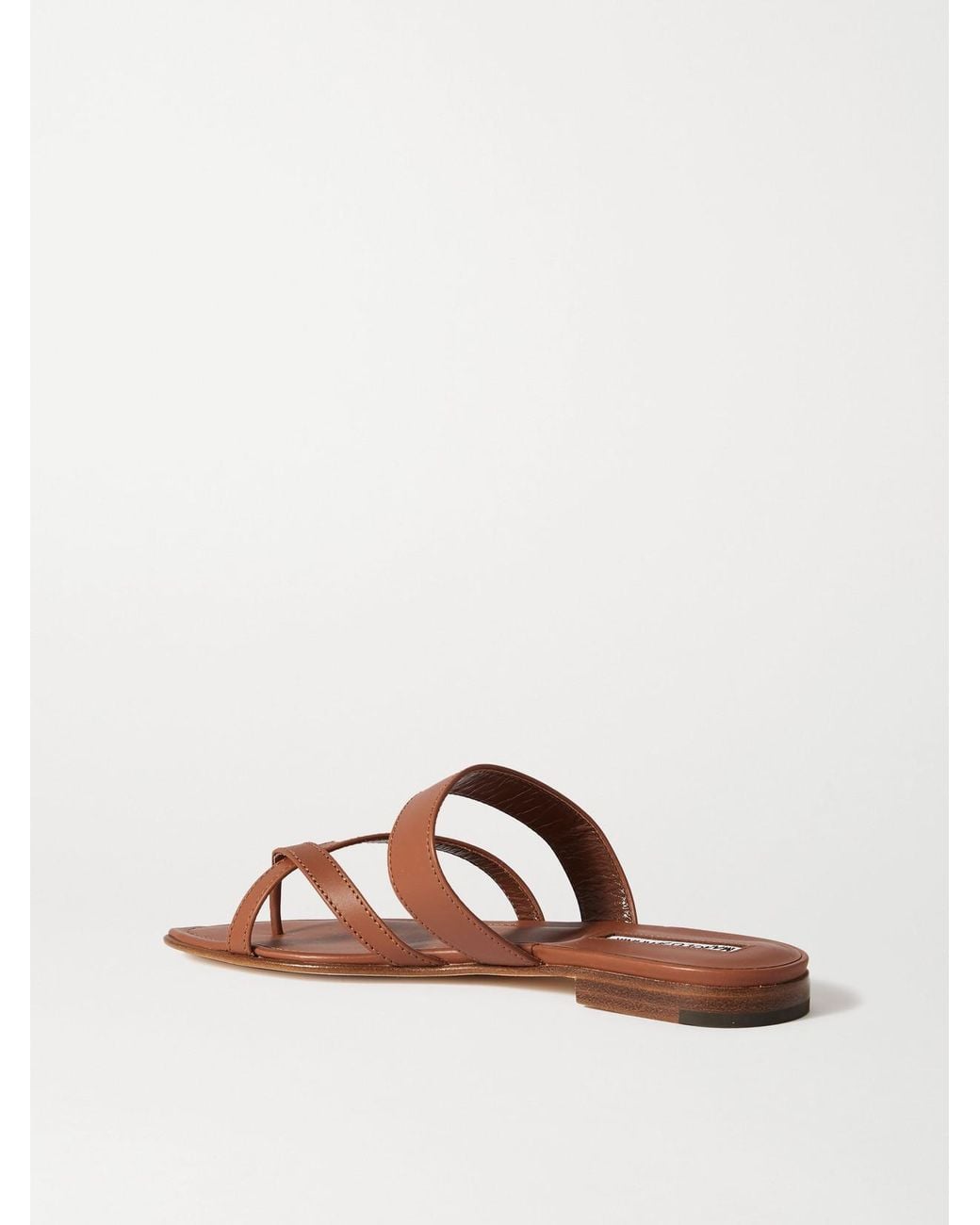 Manolo Blahnik Brown Susa Leather Sandals