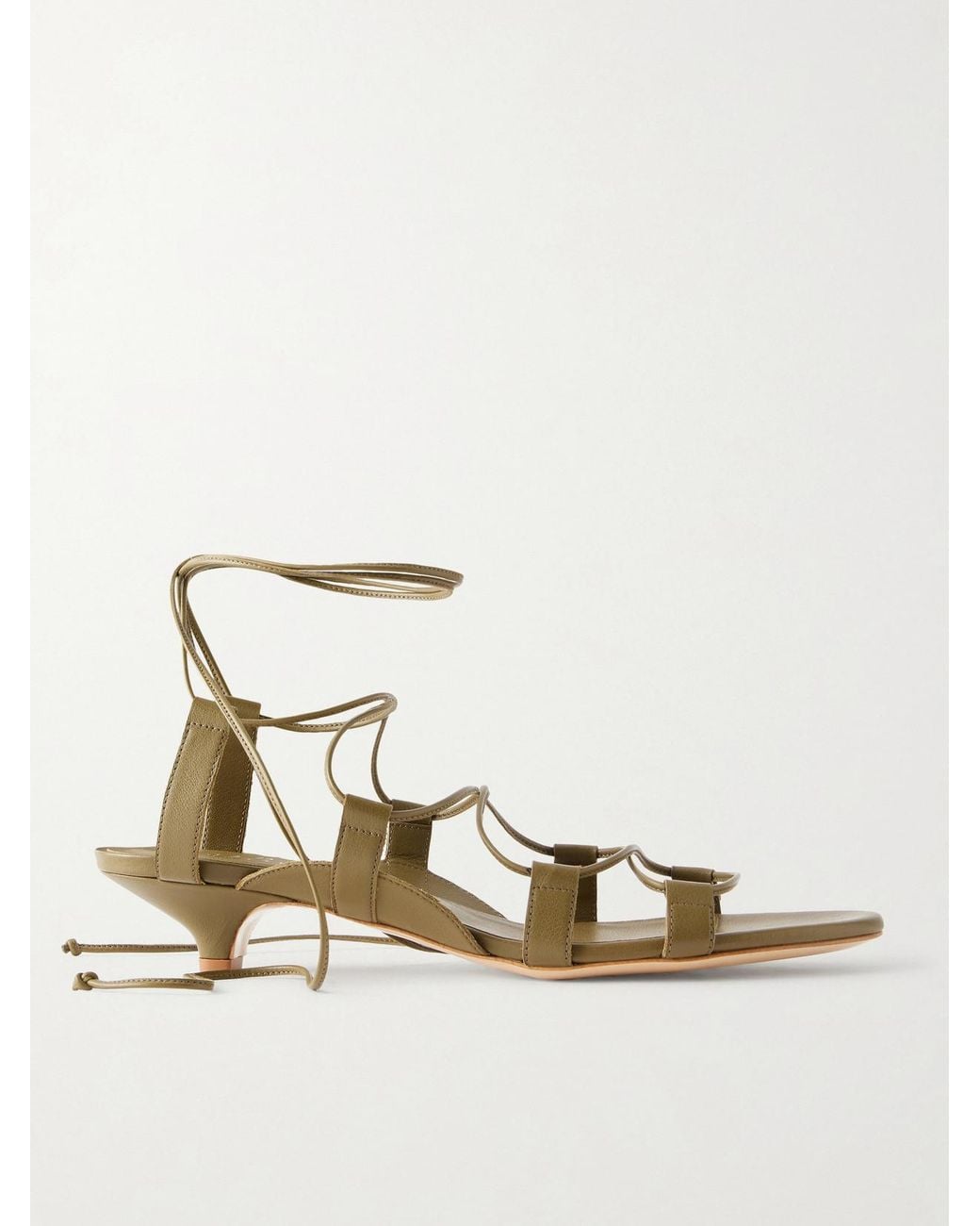 Jamie Haller Natural The Sparta Lace-Up Leather Sandals