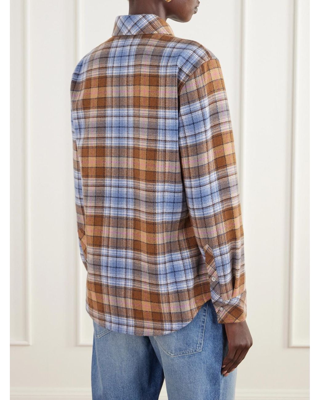 God's True Cashmere Multicolor Nomad Checked Cashmere-Twill Shirt