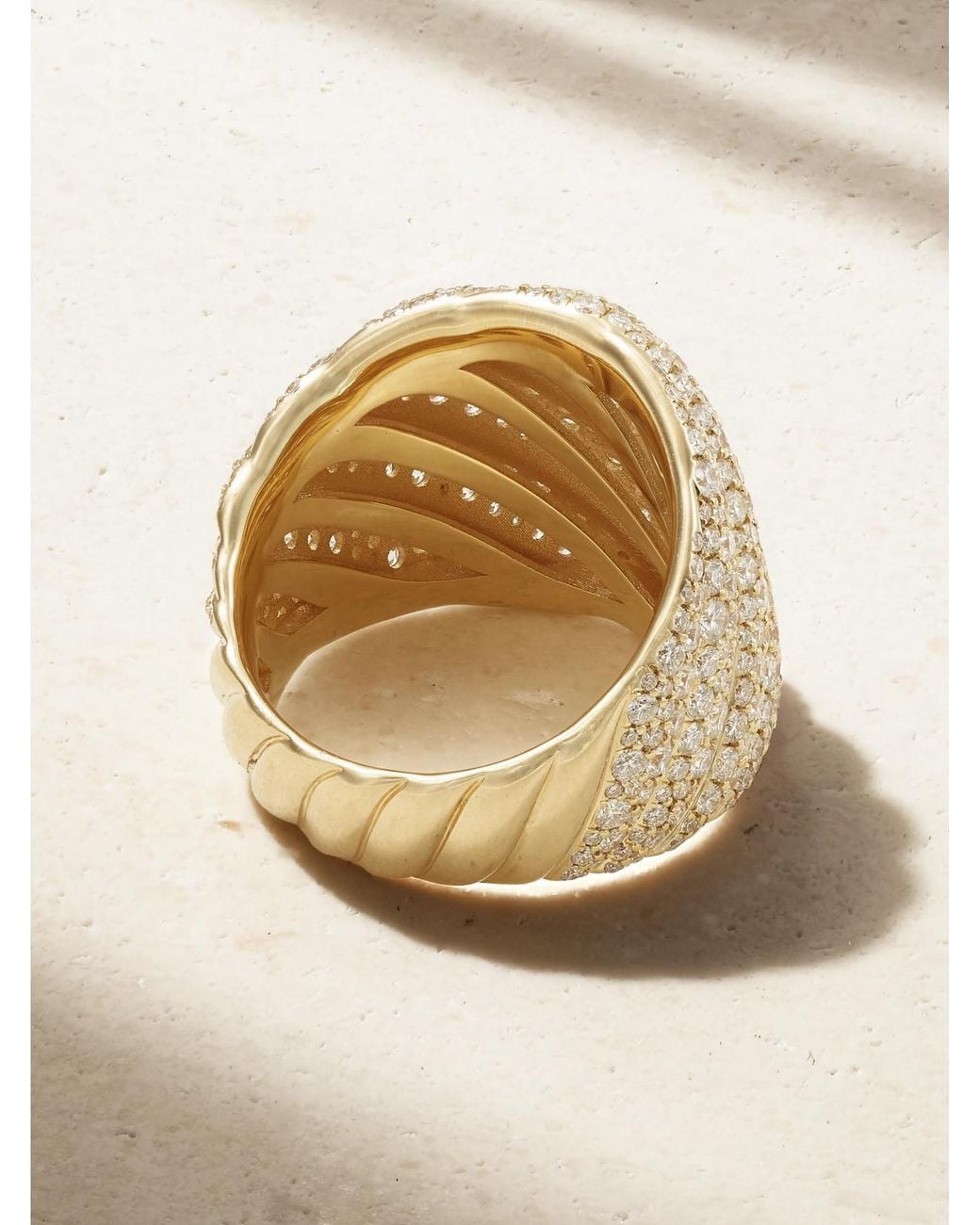 David Yurman Natural Sculpted Cable 18-Karat Diamond Ring