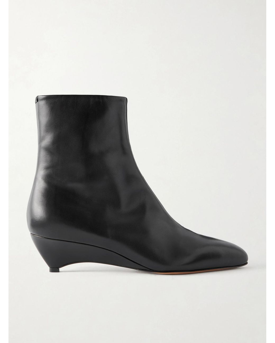 Jil Sander Black Arc Leather Ankle Boots
