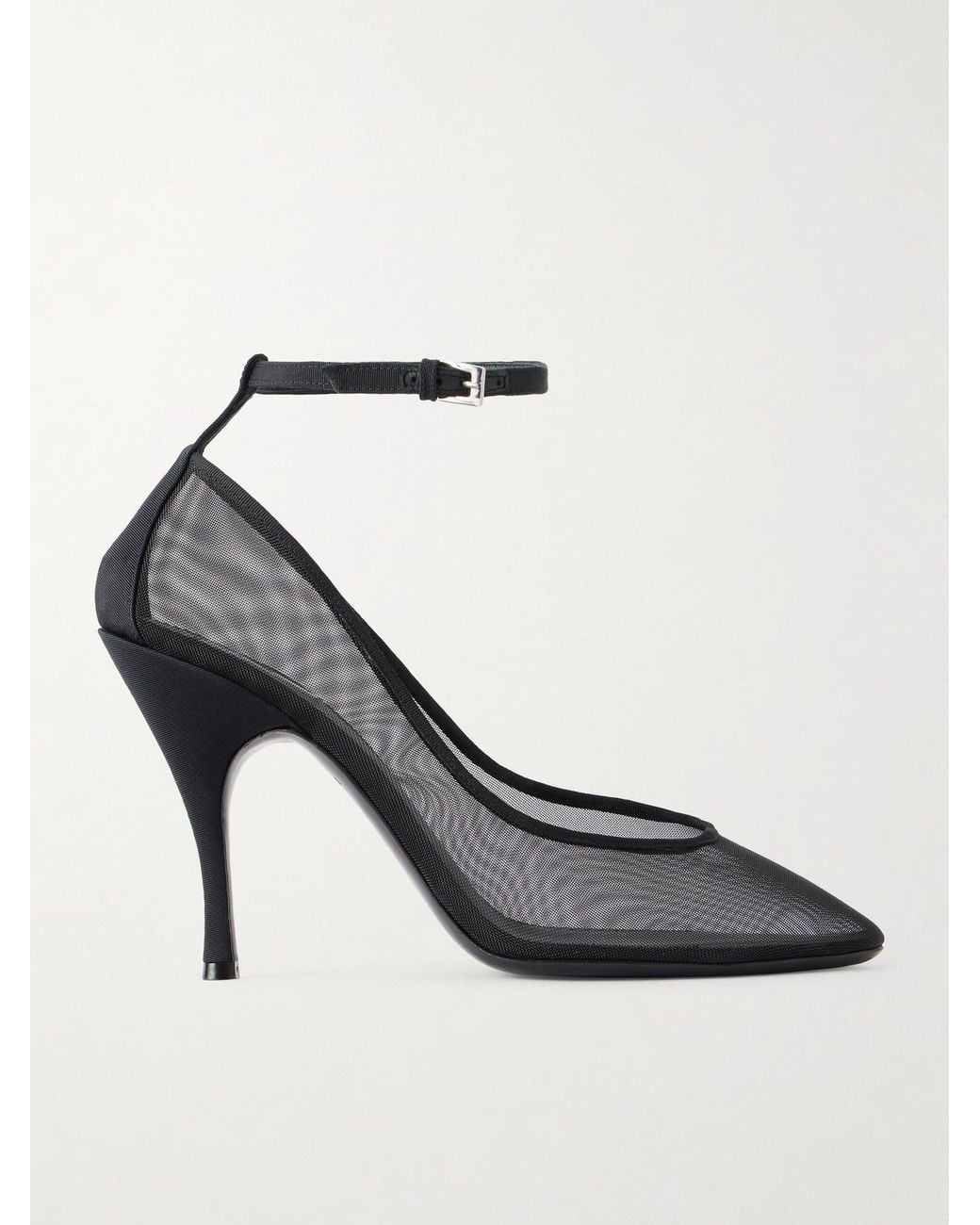Alaïa White 100 Grosgrain-Trimmed Tulle Pumps