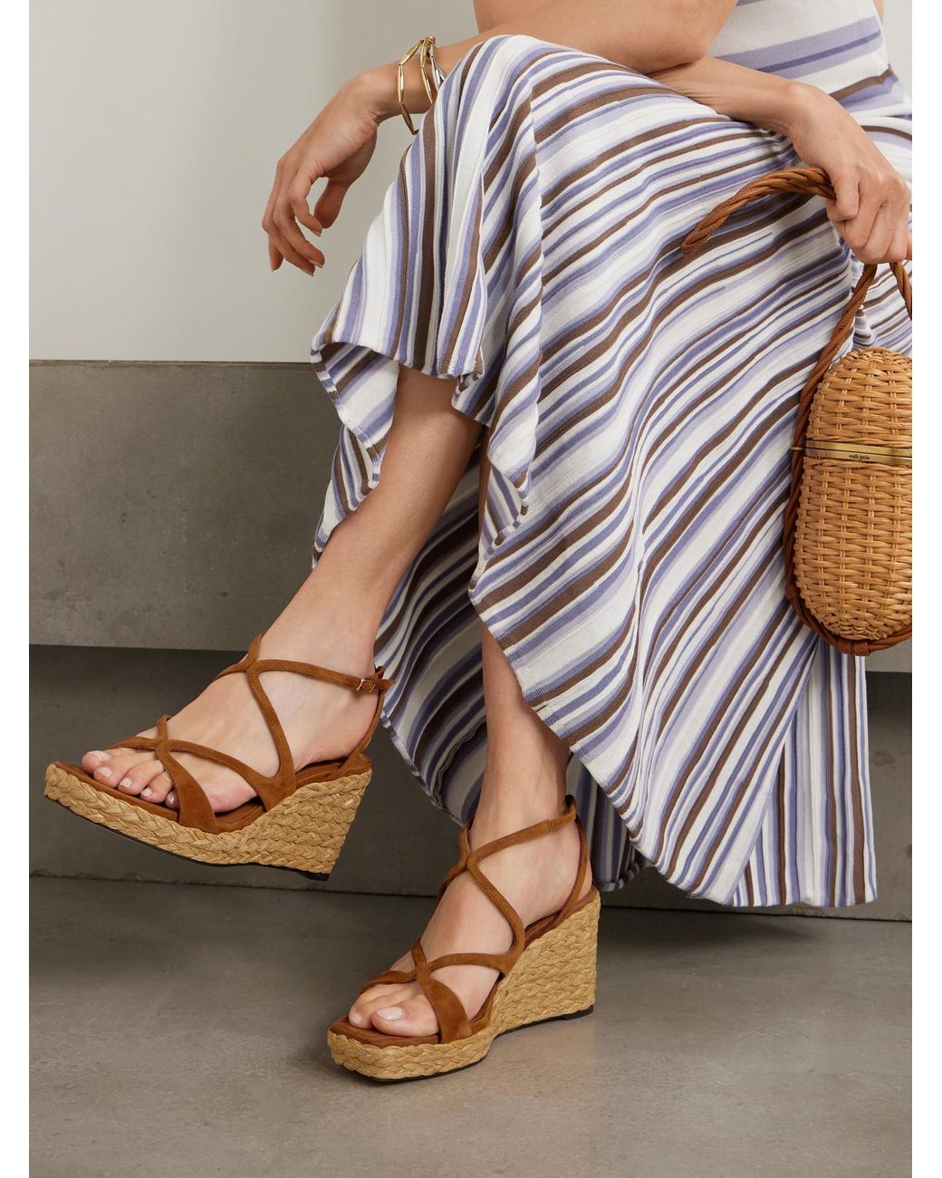 洗練☆Jimmy Choo☆『Ayla85』スエード エスパドリーユ サンダル 洗練☆Jimmy Choo☆『Ayla85』スエード エスパドリーユ サンダル