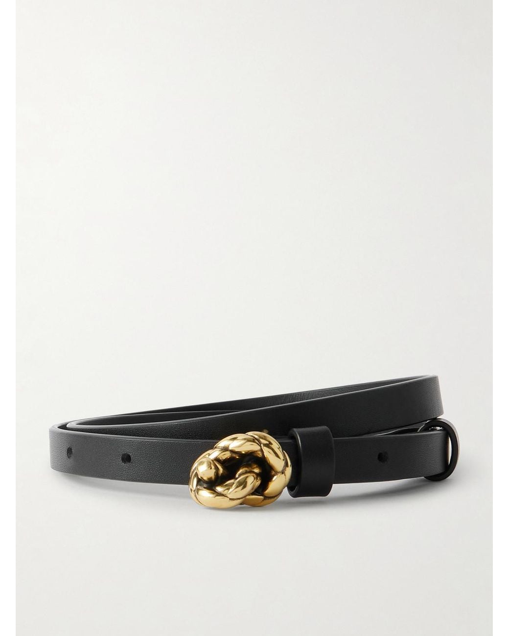 Bottega Veneta White Knot Embellished Leather Belt