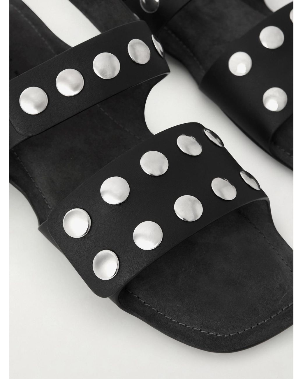 Khaite Black Boden Studded Leather Sandals