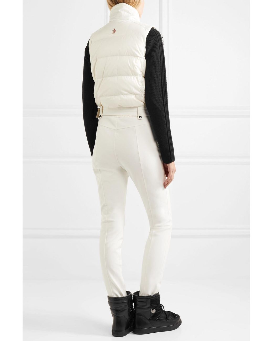 Moncler White Belted Quilted Padded Shell Ski Suit