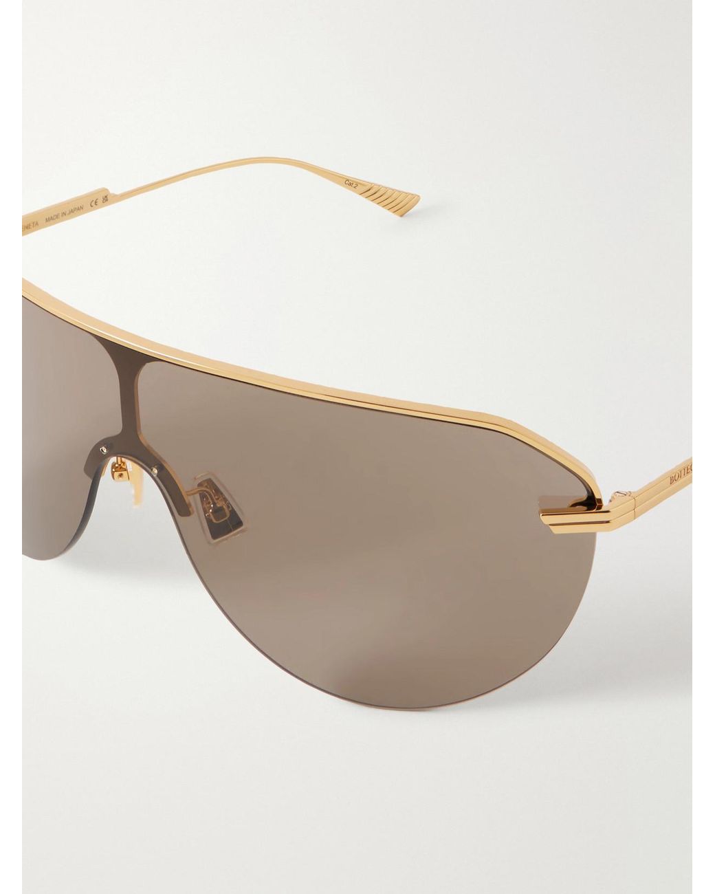 Bottega Veneta Natural Long Ribbon Aviator-Style-Tone Sunglasses