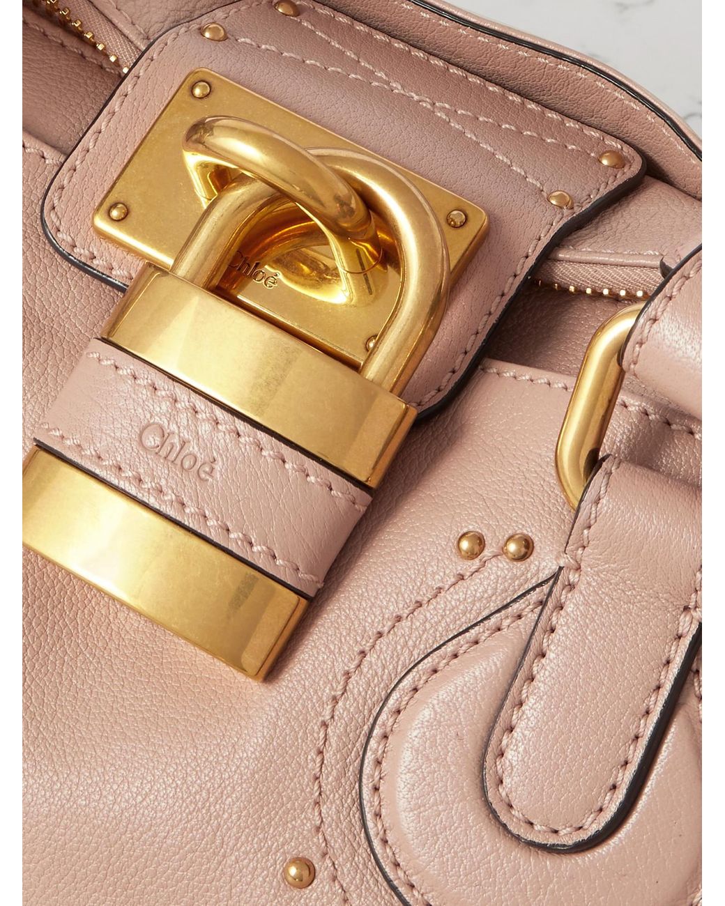 Chloé Pink Paddington Embellished Leather Tote