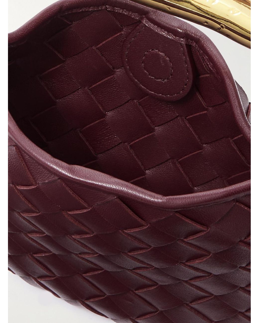 Bottega Veneta Brown Sardine Mini Intrecciato Leather Shoulder Bag