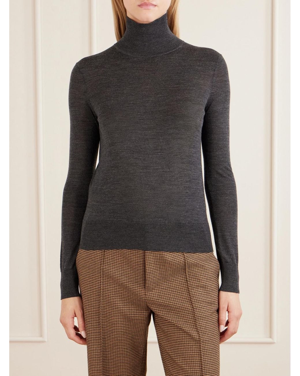 Nili Lotan Gray Larking Cashmere Turtleneck Sweater