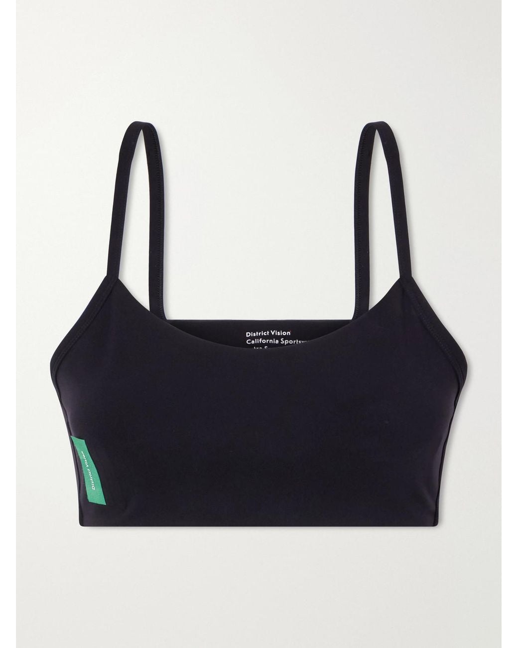 District Vision Blue Logo-Appliquéd Light Support Sports Bra