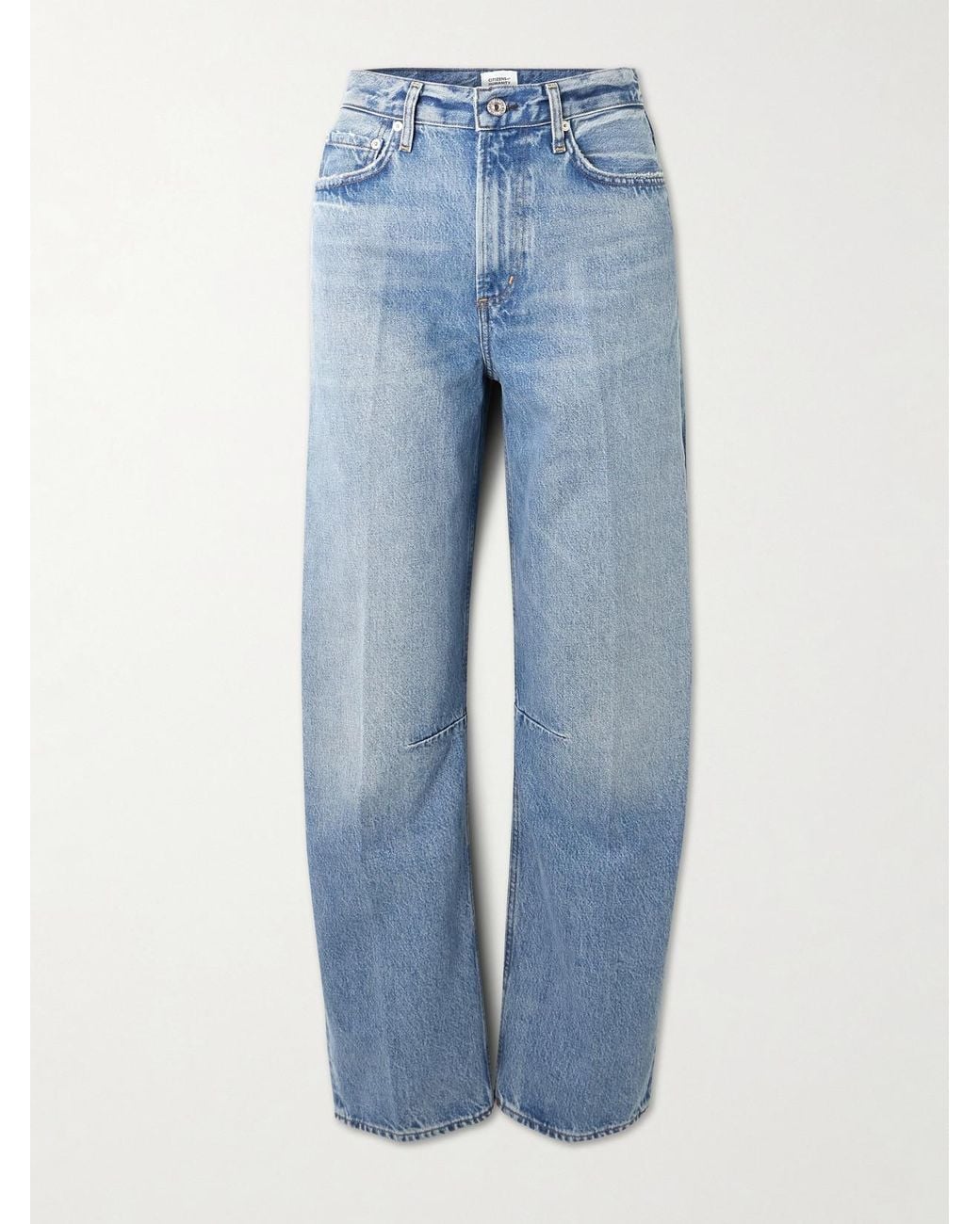 Citizens of Humanity Blue Miro Long Mid-Rise Barrel-Leg Jeans