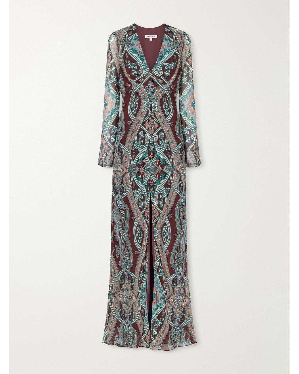 Veronica Beard Multicolor Daciana Printed Silk-Georgette Maxi-Dress