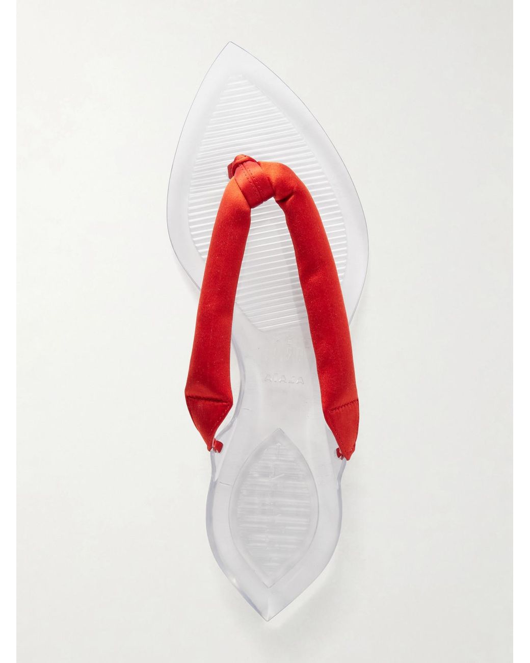 Alaïa White Invisible Jelly Satin-Trimmed Sandals
