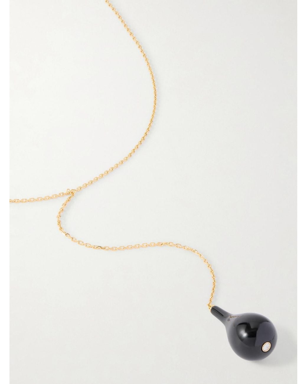 Totême White Plated, Onyx And Swarovski Crystal Necklace