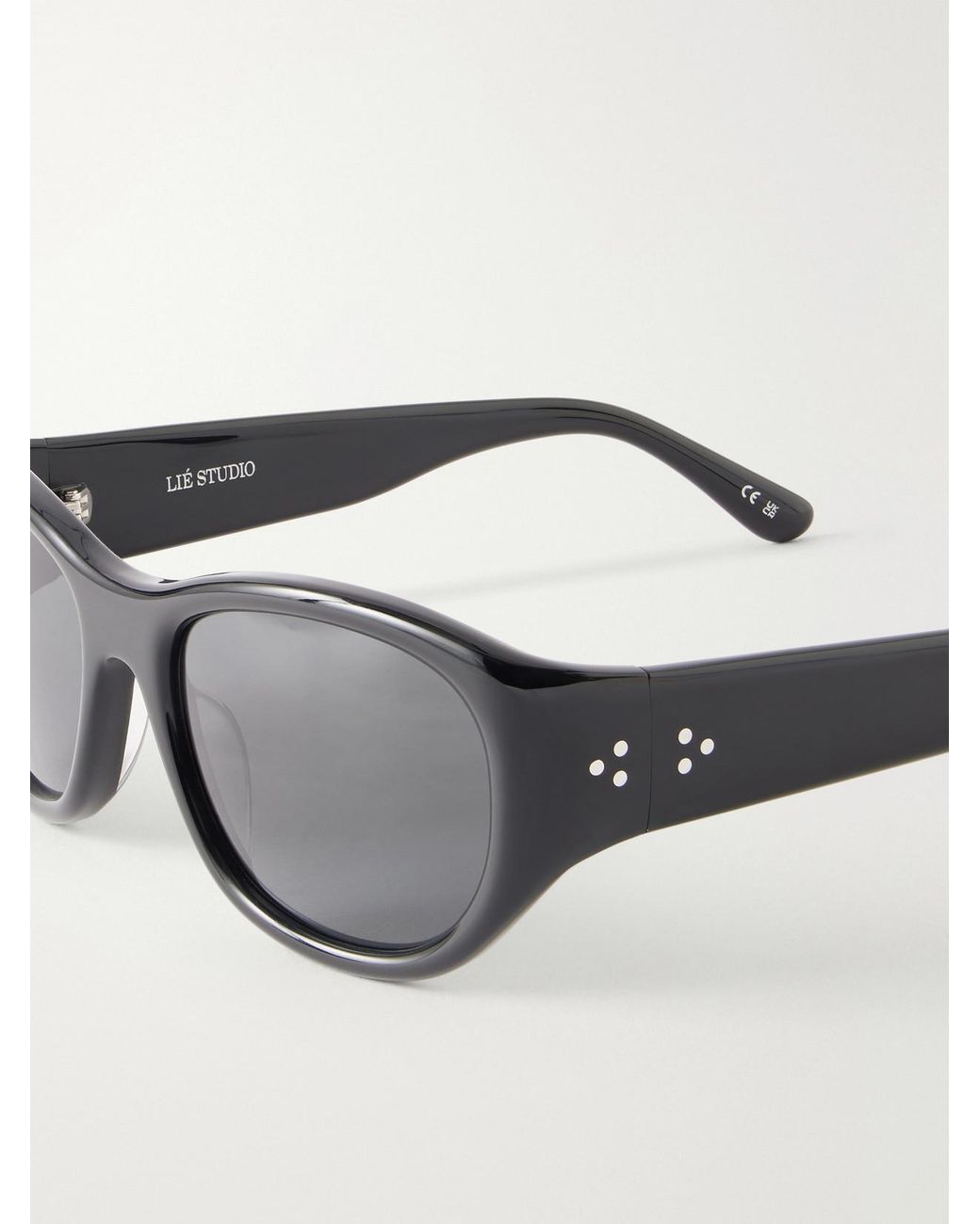 LIE STUDIO Gray Lee Oval-Frame Acetate Sunglasses