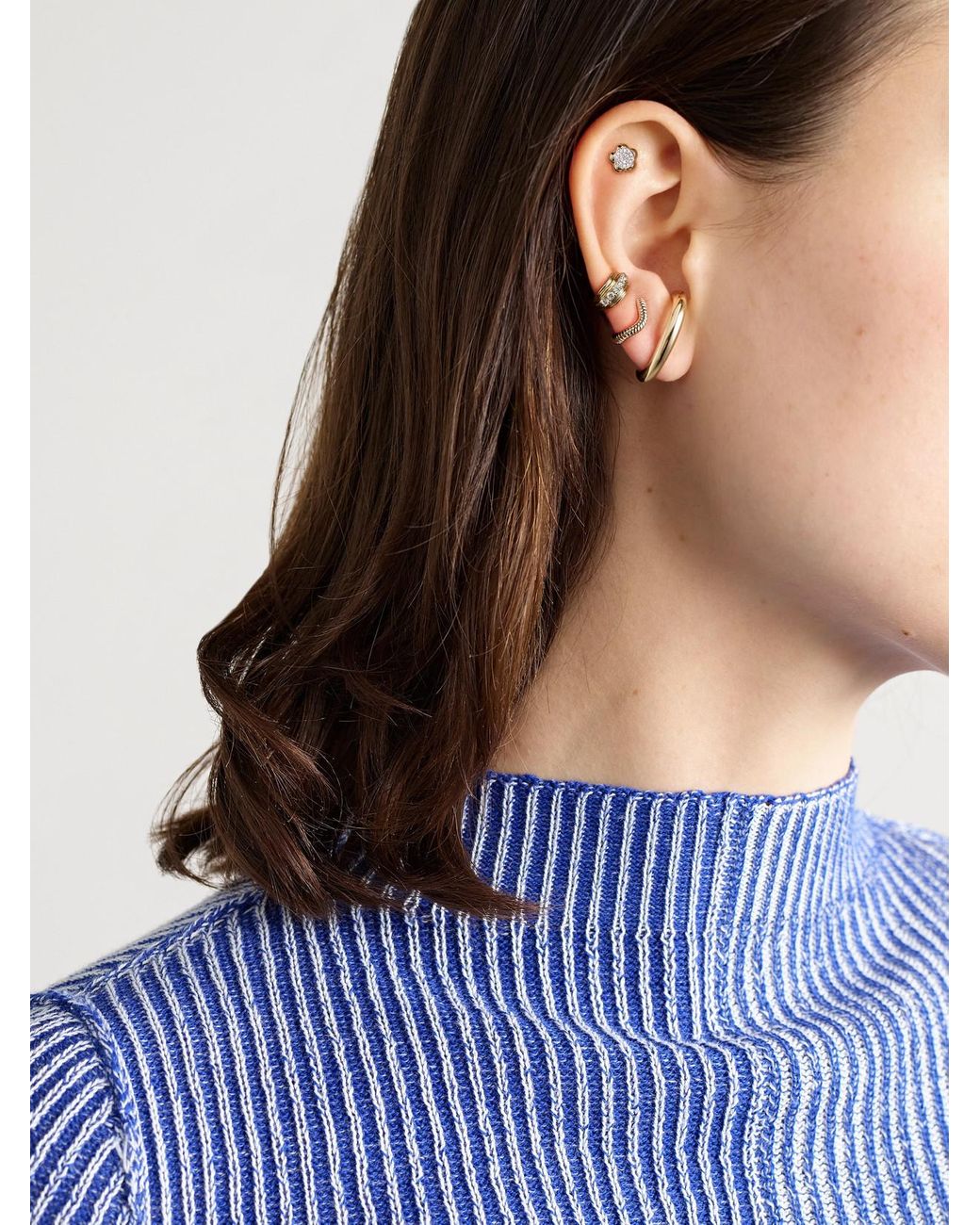 STONE AND STRAND Natural Golden Glow 14-Karat Single Earring