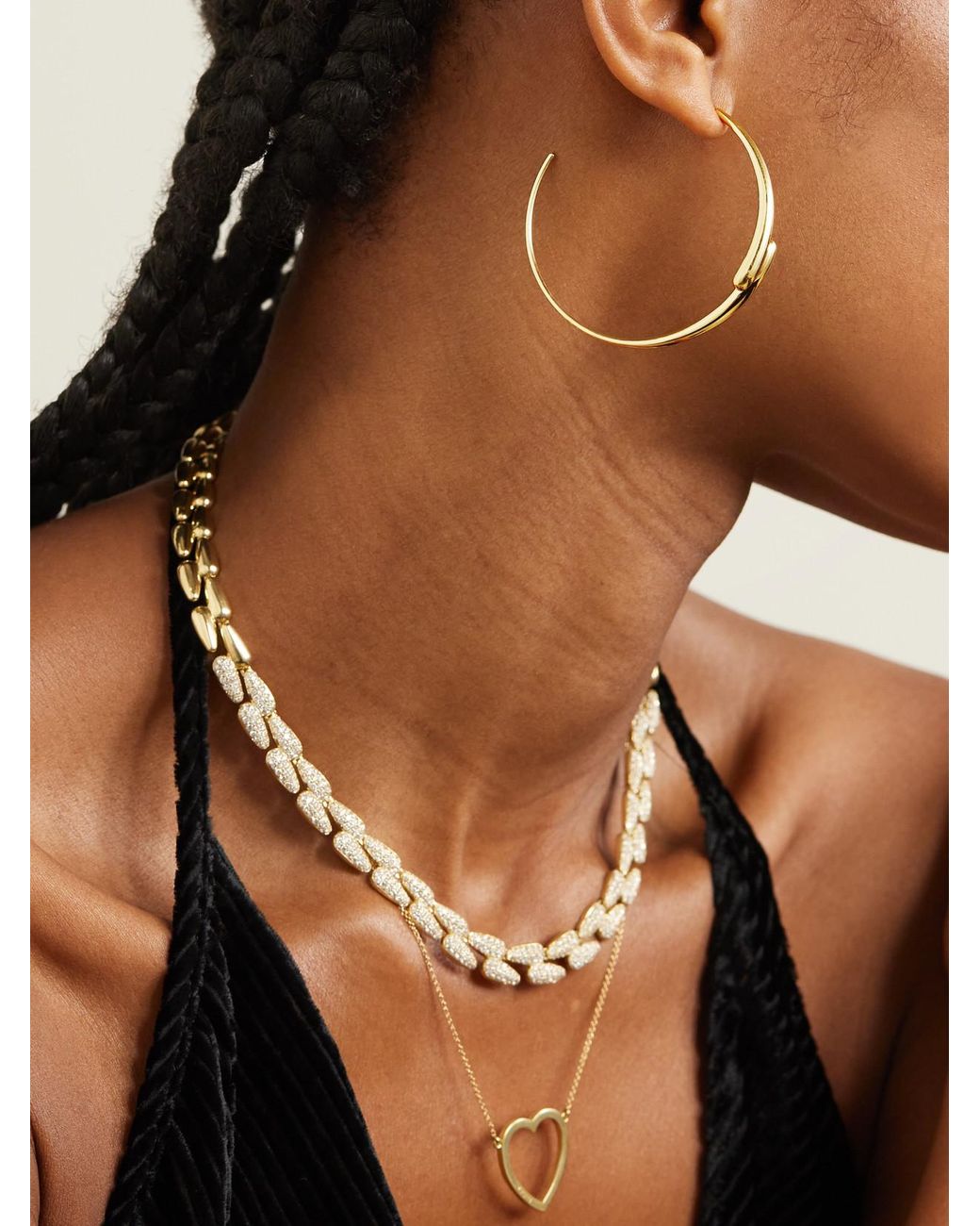 Jennifer Meyer Natural Double Dome Medium 18-Karat Hoop Earrings