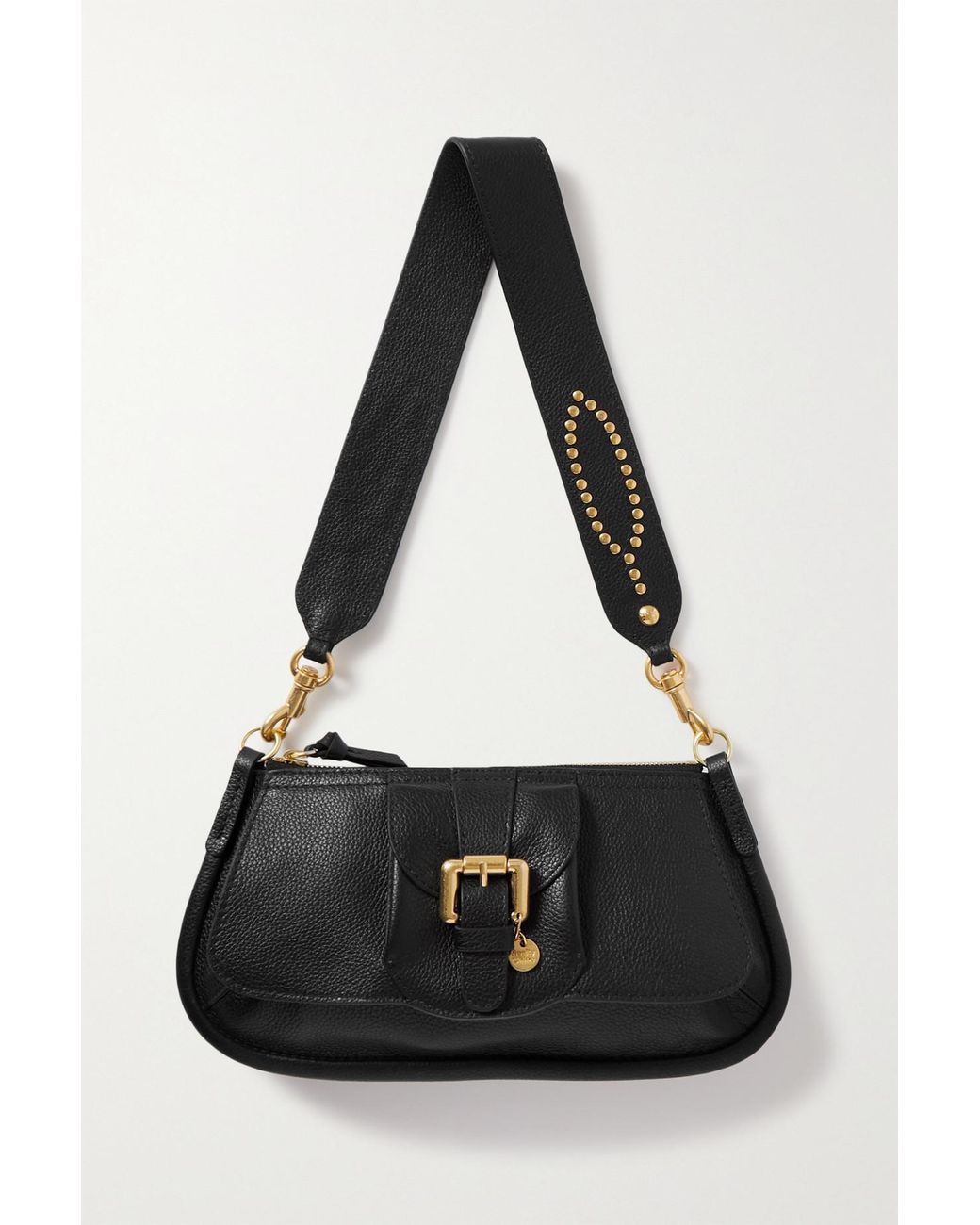 See By Chloé Lesly Embellished Textured-leather Shoulder Bag in Black | Lyst