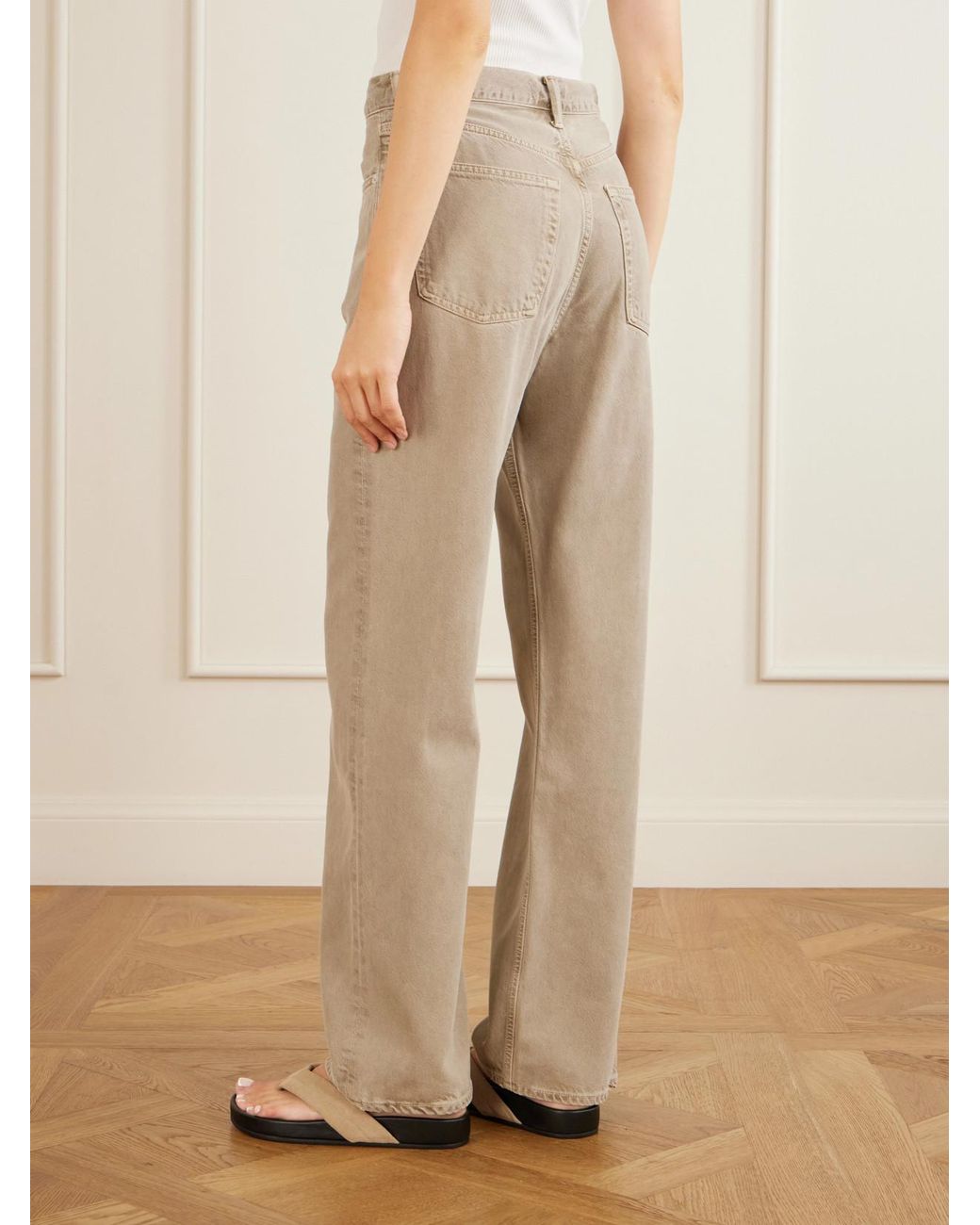 Agolde Natural Vintage Loose High-Rise Straight-Leg Jeans