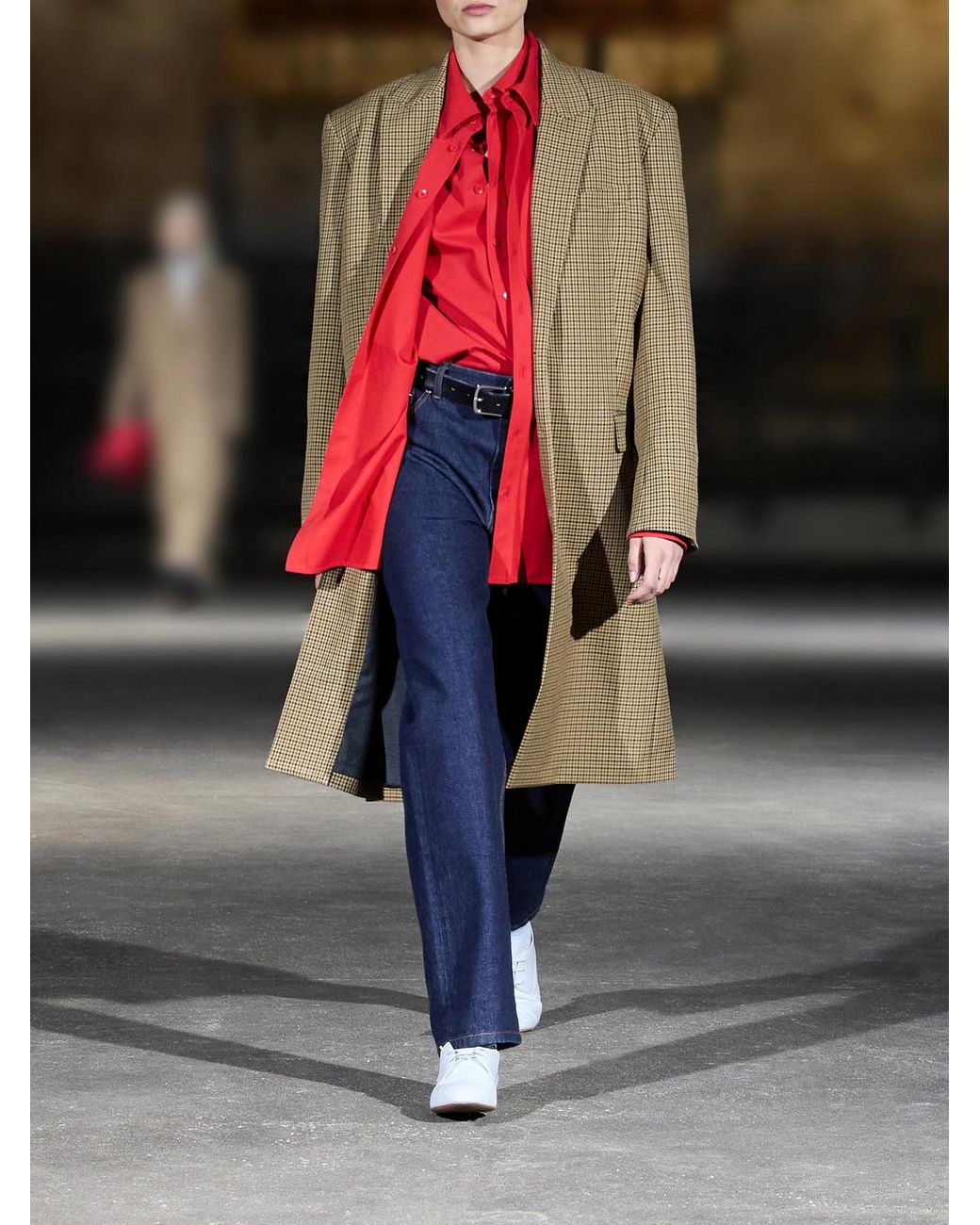 Tibi Natural Checked Twill Coat