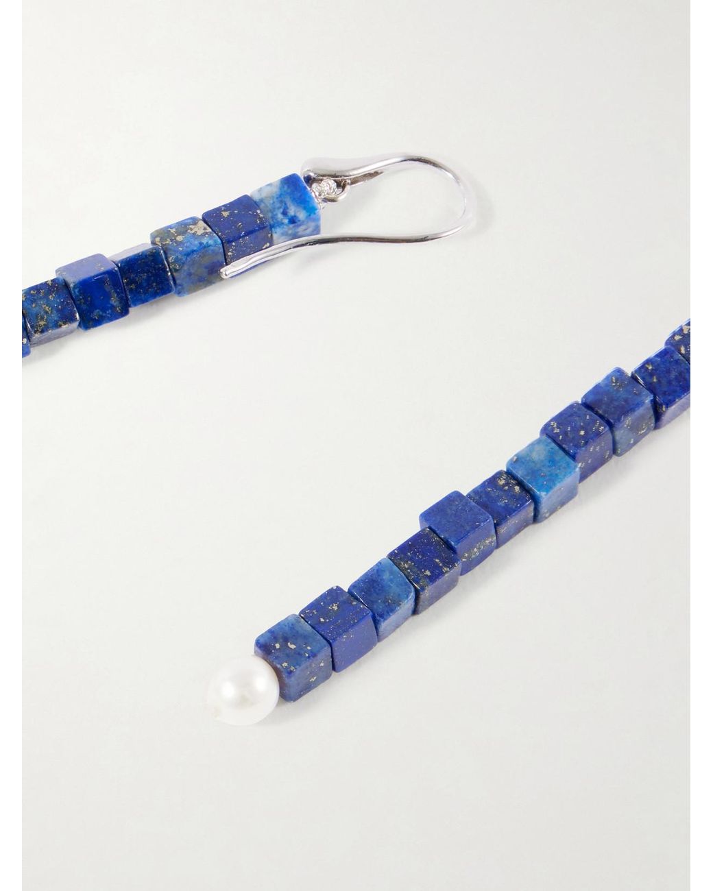 Le Sundial Blue Inès Sterling, Lapis Lazuli And Pearl Earrings