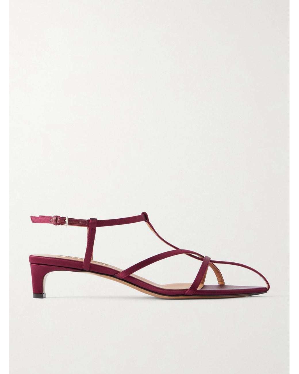 Jil Sander Red Cage Satin Sandals