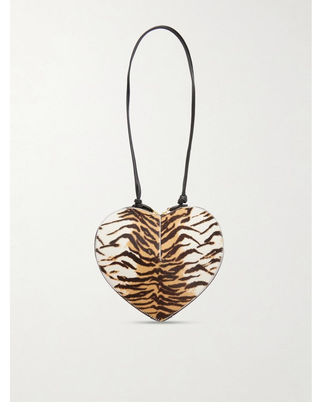 Alaïa White Le Coeur Animal-Print Leather-Trimmed Calf Hair Shoulder Bag