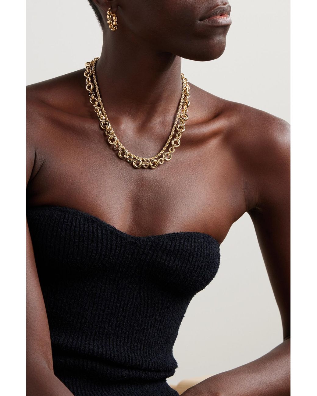 Laura Lombardi: Gold Mini Omega Chain Necklace | SSENSE