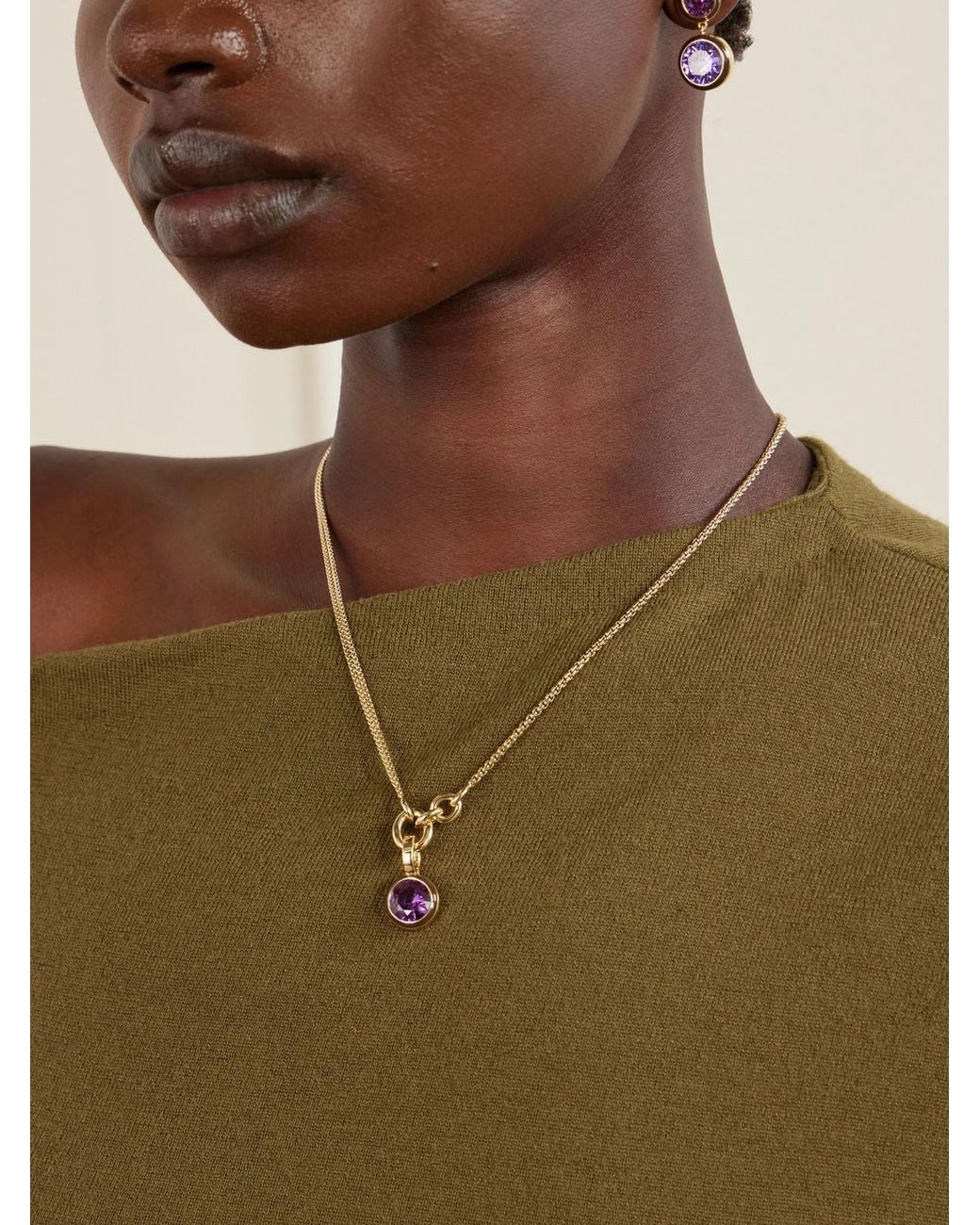 Roxanne Assoulin White The Single Drop-Tone And Cubic Zirconia Necklace