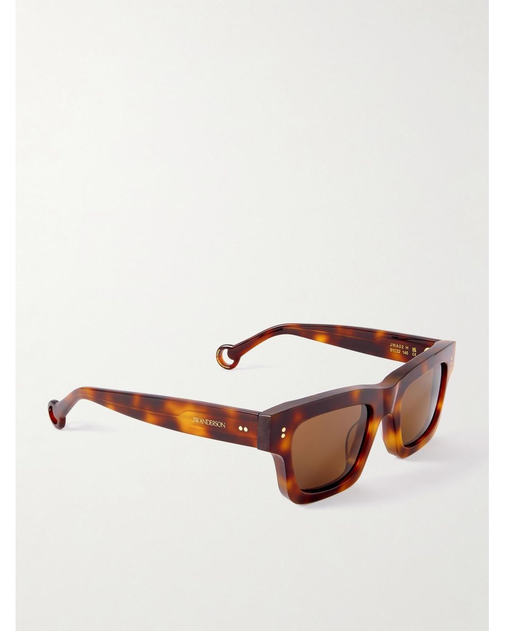 J.W. Anderson Brown Rectangular-Frame Acetate Sunglasses