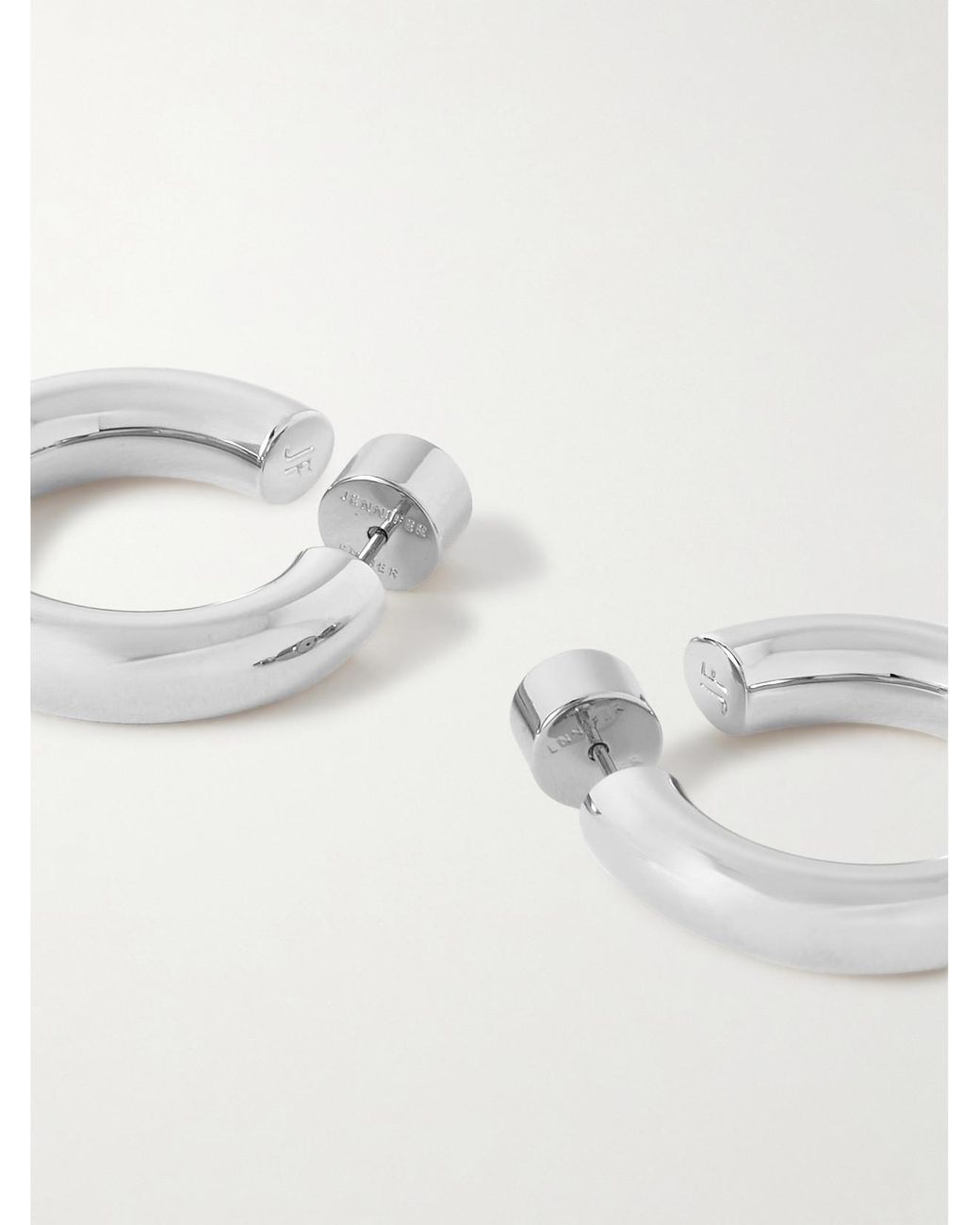 Jennifer Fisher White Natasha Huggies-Tone Hoop Earrings
