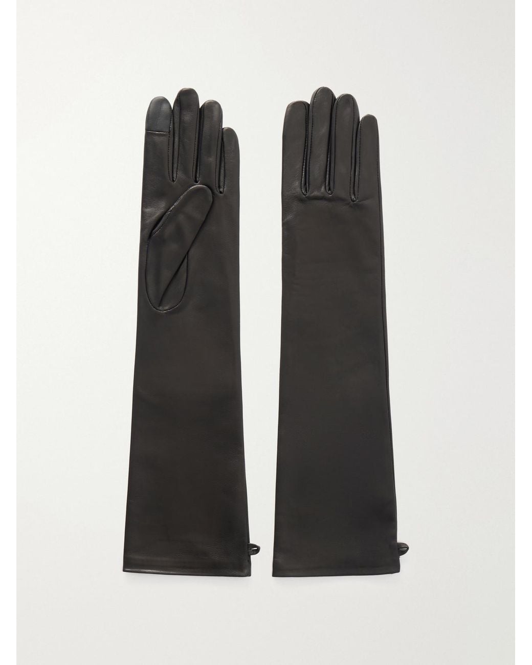 Agnelle Black Opera Leather Gloves