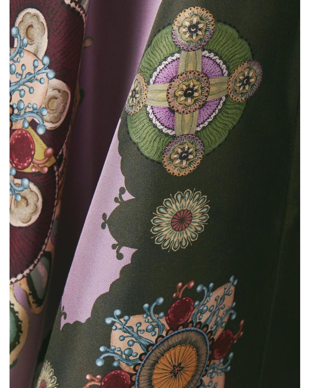 LaDoubleJ Purple Icon Foulard Draped Printed Silk-Twill Shirt