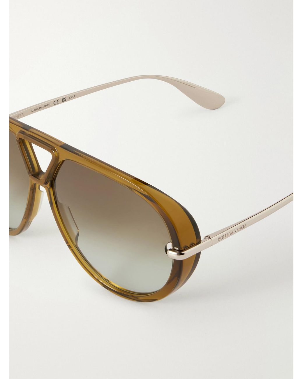 Bottega Veneta Brown Aviator-Style Acetate Sunglasses