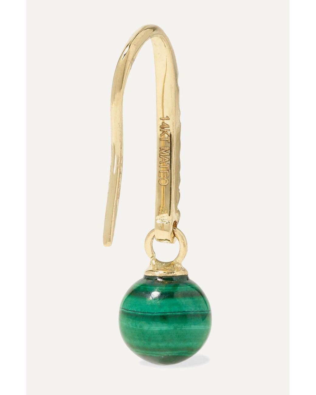 Mateo Metallic 14-Karat, Malachite And Diamond Earrings